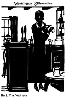 Silhouette of a waitress