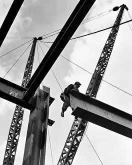 Jeopardy: Silhouetted Anonymous Man High Iron Construction