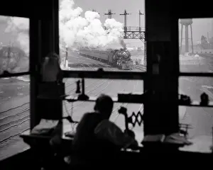 Dispatcher: Silhouetted Anonymous Man Railroad Dispatcher