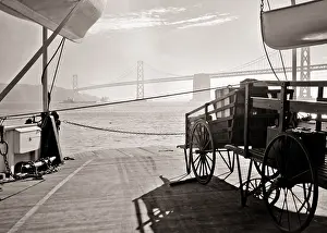 Cpc001: Silhouetted Push Cart Wagons on Deck of Ferry
