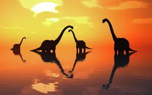 Rippled: The silhouetted shapes of sauropod dinosaurs at