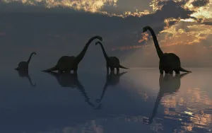 Rippled: The silhouetted shapes of sauropod dinosaurs at