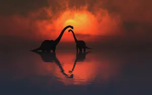 Rippled: The silhouetted shapes of sauropod dinosaurs at