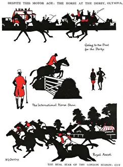 Marquees: Silhouettes of horses in sporting activities