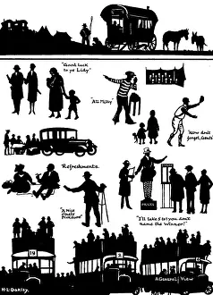 Caller: Silhouettes of various Derby Day scenes