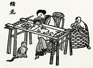 Embroidering: Silk Embroidery - China