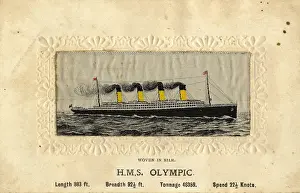 Breadth: Silk postcard, HMS Olympic