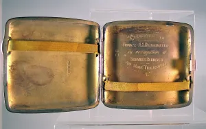 Drinkwater: Silver cigarette case presented to Private As Drinkwater
