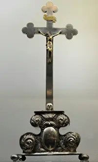 Latvia: Silver crucifix. Baroque. 1668
