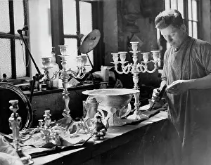 Silverwork: Silver dinner set for the Maharadscha