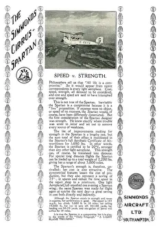 Simmond: Simmonds Cirrus-Spartan. Speed V Strength
