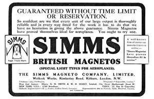Magneto: Simms Aeroplane Magnetos Are Guaranteed