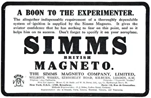 Experimenter: Simms Magneto's Are A Boon To The Aeroplane Experimenter
