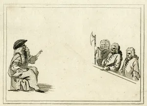 Executioner: Simon Fraser, Lord Lovat -- sketch of his trial