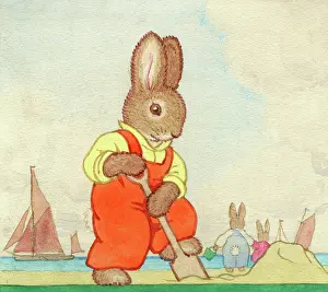 Sandcastle: Simon has a spade