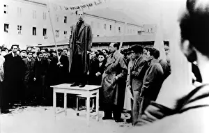 Wiesenthal: Simon Wiesenthal (beside table) at a displaced ?