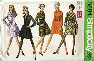 Simplicity: Simplicity pattern for ladies waisted dresses, 1969