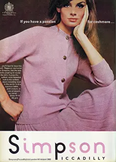 Shrimpton: Simpson of Piccadilly advertisement - Jean Shrimpton