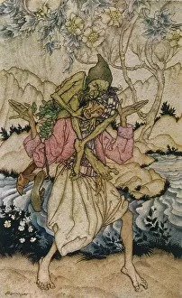 Arthur Rackham: SINBAD / OLD MAN OF SEA