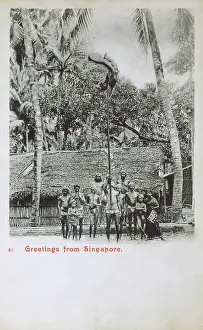 Longhouse: Singapore - Traditional pole acrobat