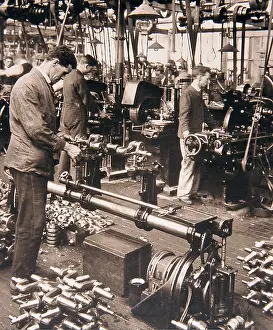 Crankshaft: Singer Cars factory interior with workers, Coventry, England
