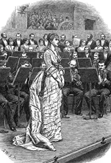 Bustle: Singer and orchestra, 1871