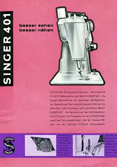 Handwork: Singer sewing machine advert