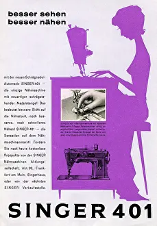 Handwork: Singer sewing machine advert