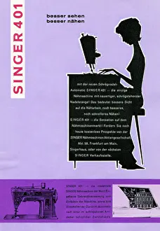 Handwork: Singer sewing machine advert