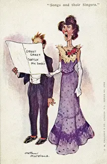 Softly: Singers on a comic postcard