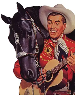 Drapes: Singing Cowboyand and Horse