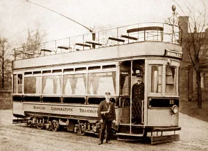 Tramways: Single deck tram, Burnley, early 1900s