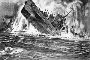 Sinks: Sinking of a British warship, 1944