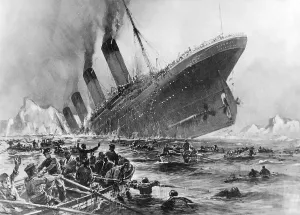 Stoewer: Sinking of the Titanic in contemporary depiction