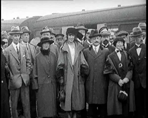 Fein: Sinn Fein Delegates Standing By A Train After
