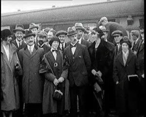 Fein: Sinn Fein Delegates Standing By A Train After