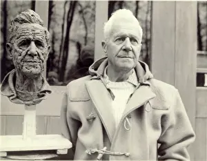 Wallis: Sir Barnes Wallis HonFRAeS alongside his bust