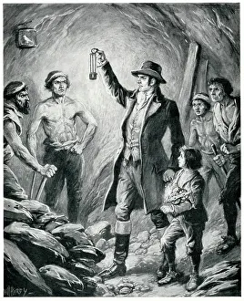 Humphry: Sir Humphry Davy in a mine with his safety lamp