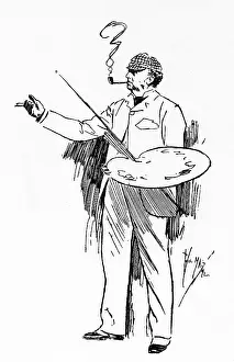 Millais: Sir John Everett Millais RA - portrait by Phil May