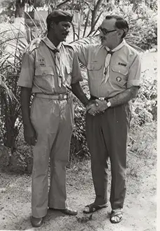 Informal: Sir Marc Noble and scouting leader, Gambia, West Africa