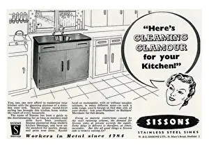 Gleaming: Sissons sinks advertisement, 1950s