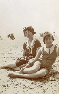 Southwold: Two sisters on the beach, Southwold, Suffolk