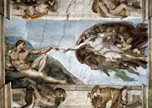 Worships: Sistine Chapel. The Creation of Adam. 1510. VATICAN