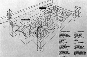 Fuhrerbunker: Site plan and sketch of the Fuhrerbunker