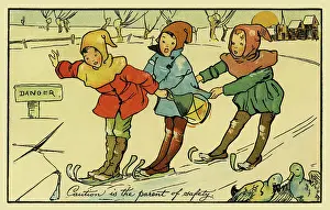 Colourfully: Skating on a frozen pond