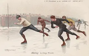 Derville: Skating on Ice, a Close Finish, G D Rowlandson