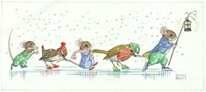 Skating mice and birds by Molly Brett