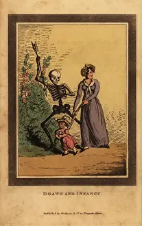Crossbones: Skeleton of death aiming a dart at a child