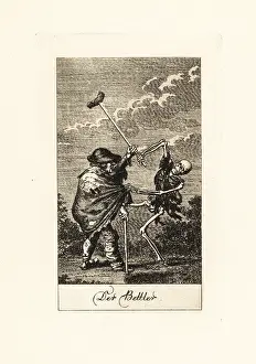Eigenbrodler Verlag: The skeleton of Death attacking a beggar