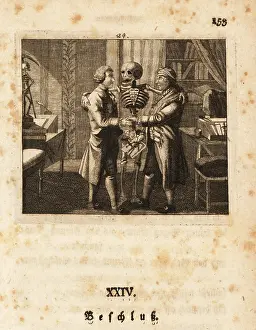Schellenberg: The skeleton of Death with the author and artist